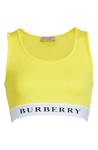 Shop Burberry Betwa Sports Bra In Bright Yellow