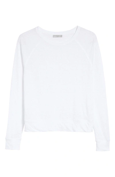 Shop Vince Linen Pullover In Optic White