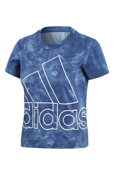Shop Adidas Originals Originals Id Logo Slim Tee In Noble Indigo