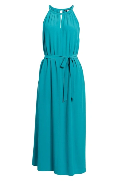 Shop Eileen Fisher Tencel Lyocell Blend Midi Dress In Turquoise