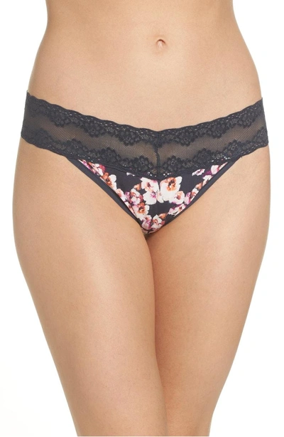 Shop Natori Bliss Perfection Thong In India Ink Night Flower Print