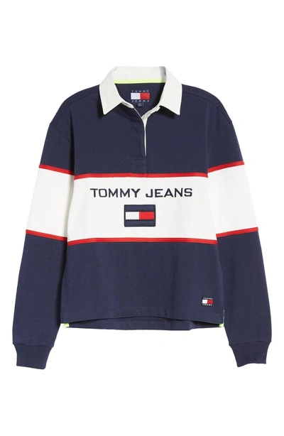 Tommy Jeans '90s Color-block Rugby Shirt In Blue | ModeSens