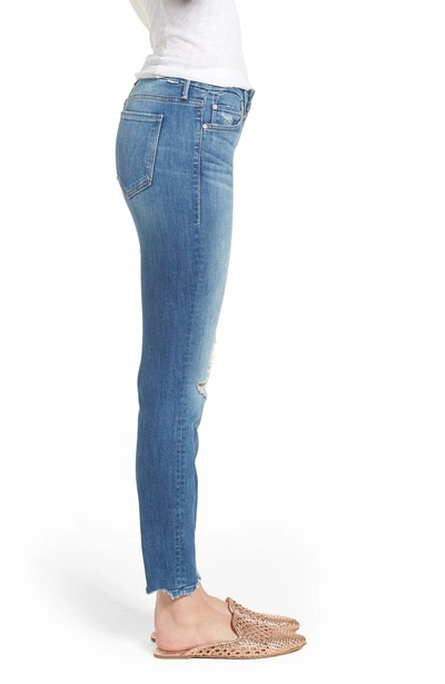 Shop Mother The Looker Chew Hem Ankle Skinny Jeans In Mums The Word