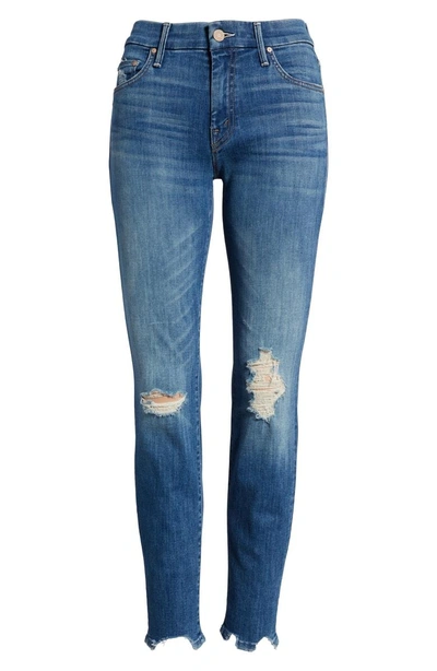 Shop Mother The Looker Chew Hem Ankle Skinny Jeans In Mums The Word