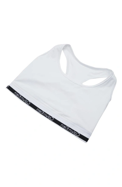 Shop Calvin Klein Moderncotton Blend Racerback Bralette In White