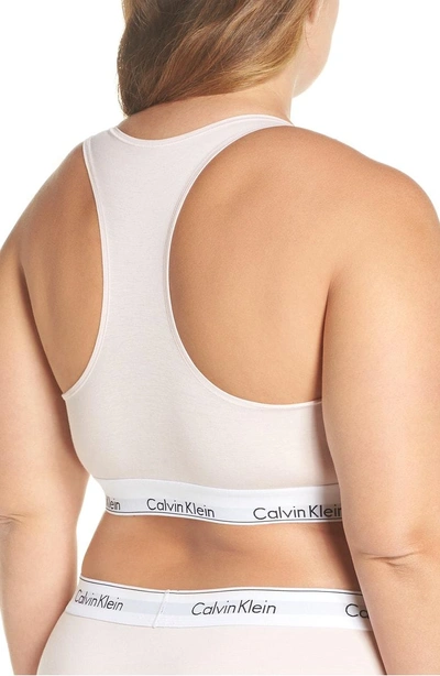 Shop Calvin Klein Moderncotton Blend Racerback Bralette In Nymphs Thigh