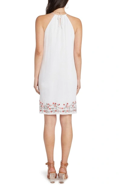Shop Willow & Clay Embroidered Shift Dress In Vellum