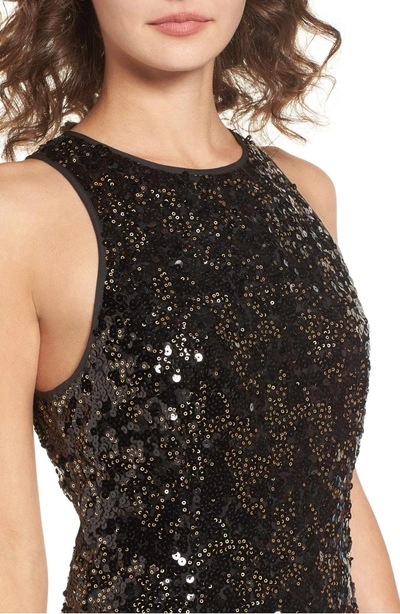 Shop Nbd Brianna Fit & Flare Sequin Dress In Black