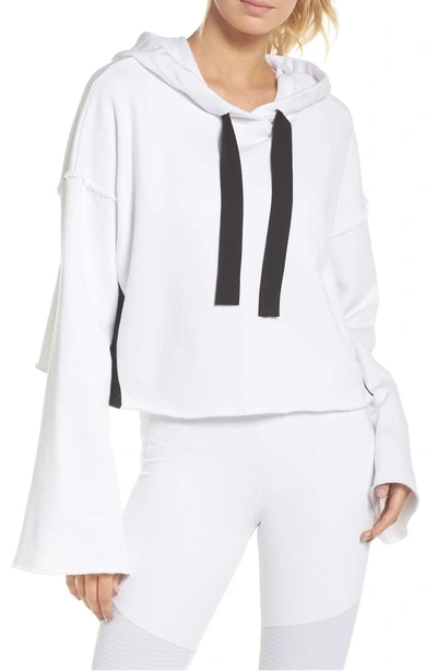 Shop Alala Stance Bell Sleeve Crop Hoodie In White