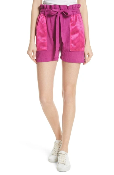 Shop Paradised Island Mesh Pocket Shorts In Magenta