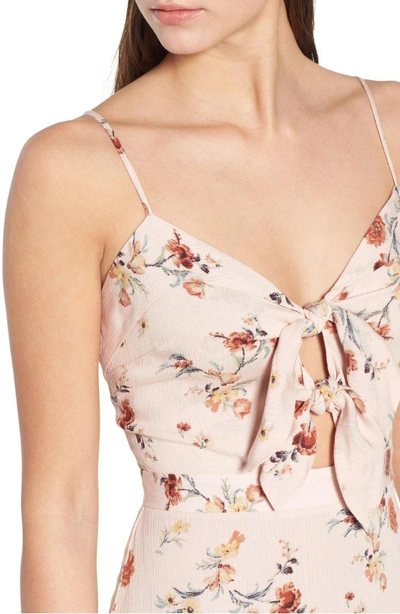 Shop Lost + Wander Rosa Floral Tie Front Minidress In Pink Floral