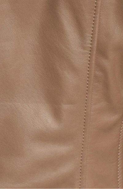 Shop Bernardo Double Zip Leather Jacket In Bark