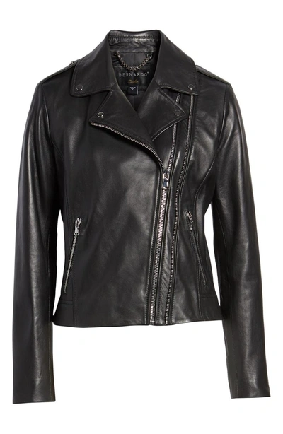 Shop Bernardo Double Zip Leather Jacket In Black