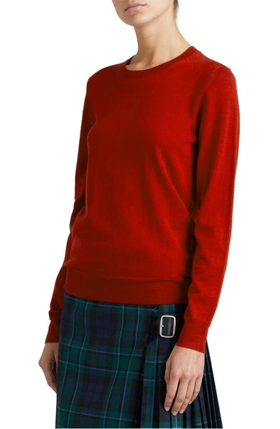 Shop Burberry Viar Merino Wool Sweater In Parade Red