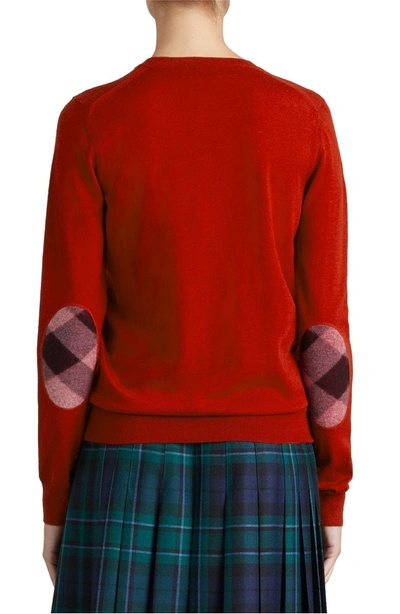 Shop Burberry Viar Merino Wool Sweater In Parade Red