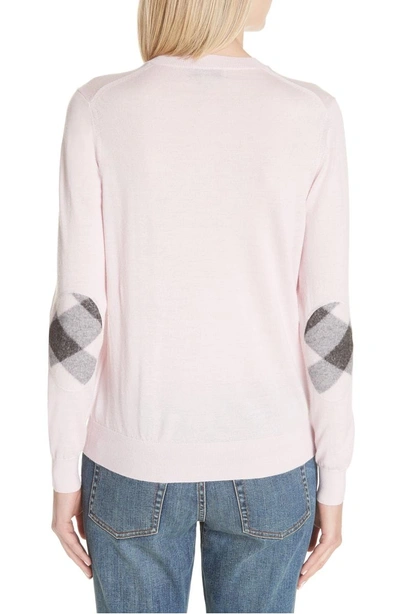 Shop Burberry Viar Merino Wool Sweater In Light Pink