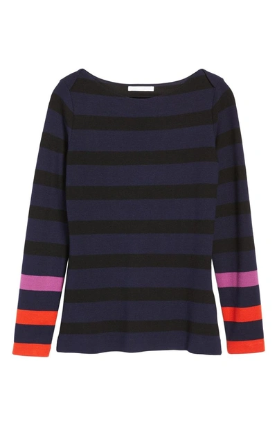 Shop Hugo Boss Elive Stripe Top In Nautical Blue Fantasy