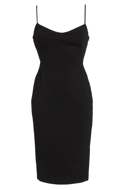 Shop Katie May Fitted Drape Back Crepe Dress In Black