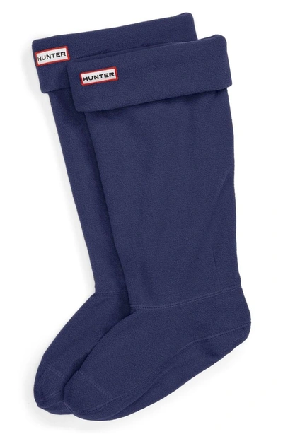 Shop Hunter Original Tall Fleece Welly Boot Socks In Navy Fleece