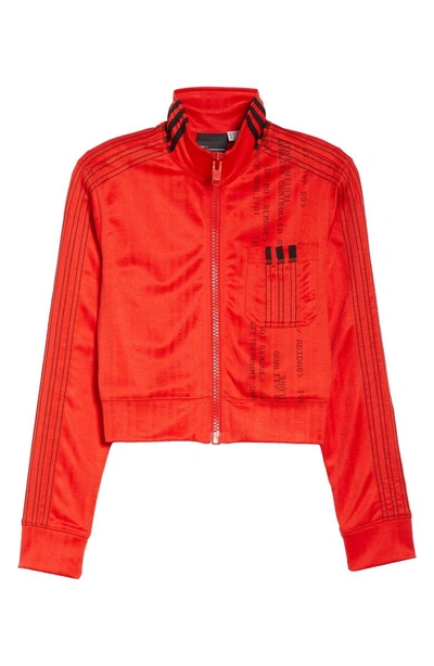 Shop Adidas Originals By Alexander Wang Crop Track Jacket In Core Red/ Black