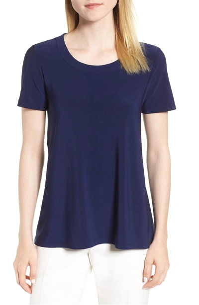 Shop Anne Klein Short Sleeve Tee In Eclipse