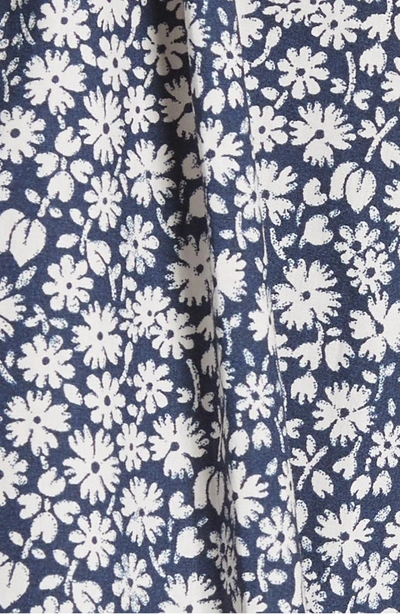 Shop Rebecca Taylor Lauren Floral Tie Waist Cotton Pants In Blueberry
