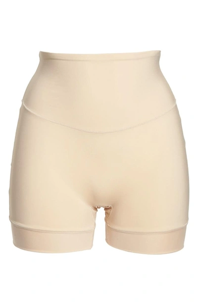 Shop Yummie Tummie Tamers Mid Waist Shaping Shorts In Frappe