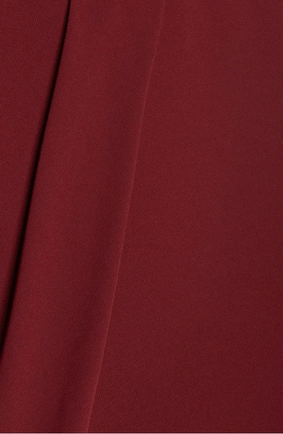 Shop Harlyn Draped Leg Jumpsuit In Burgundy