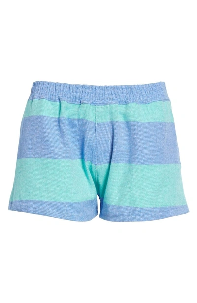 Shop Paradised Surf Stripe Shorts In Blue/ Mint