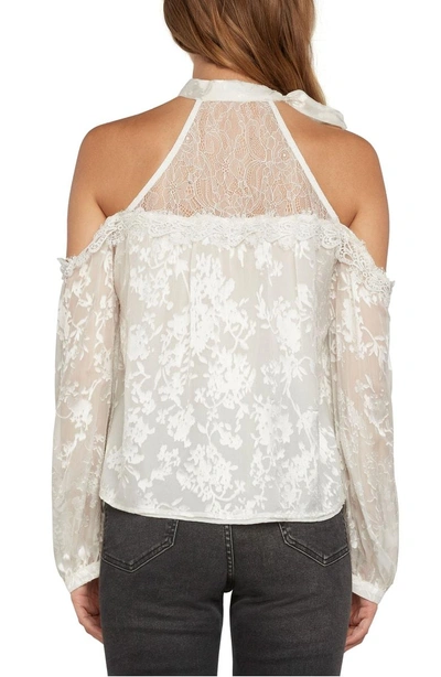 Shop Willow & Clay Cold Shoulder Top In Vellum