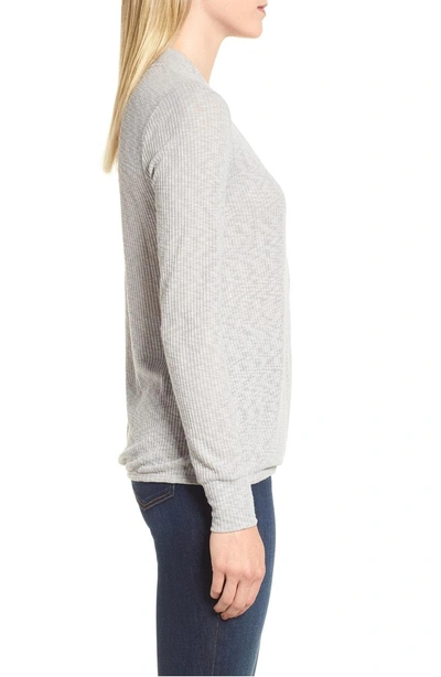 Shop Bobeau Faux Wrap Knit Top In Heather Grey