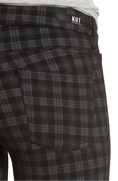 Shop Kut From The Kloth Diana Plaid Skinny Ponte Pants In Charcoal Grey