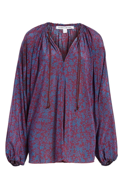 Shop Elizabeth And James Chance Silk Blouse In Multi