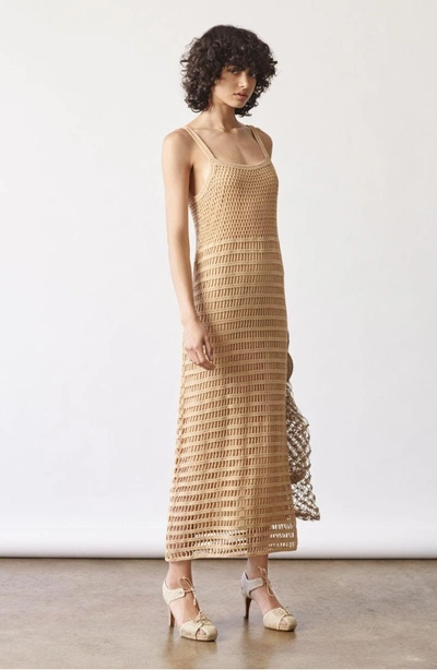 Shop Elizabeth And James Crochet Maxi Dress In Sand