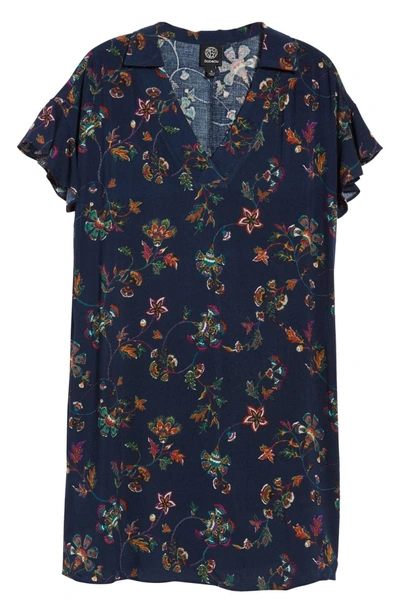 Shop Bobeau Print Shirtdress In Navy Floral