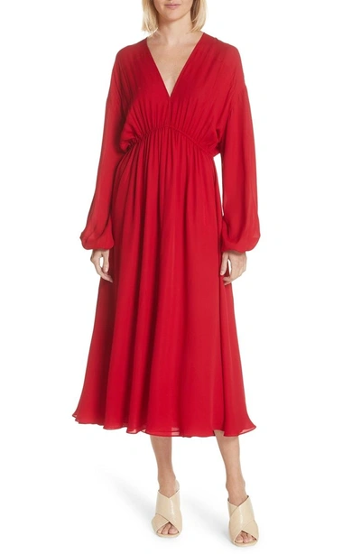Shop Elizabeth And James Norma Silk Dress In Bright Red