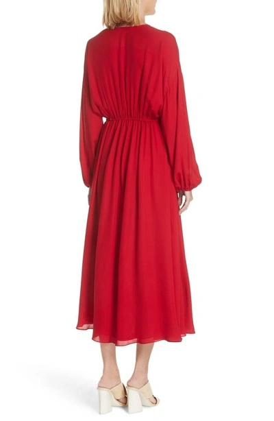 Shop Elizabeth And James Norma Silk Dress In Bright Red
