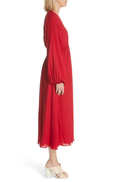 Shop Elizabeth And James Norma Silk Dress In Bright Red