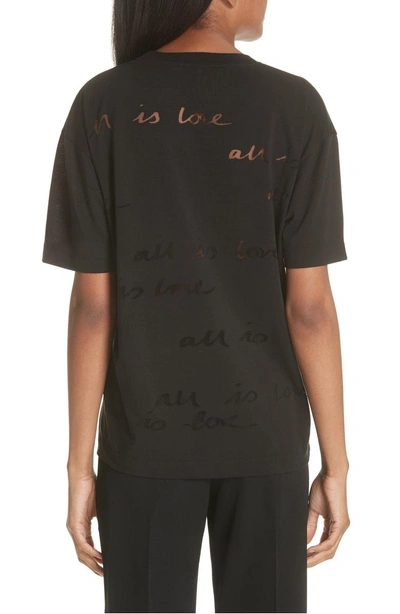 Shop Stella Mccartney All Is Love See Through Graphic Tee In Black