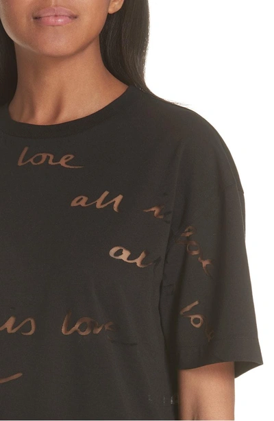 Shop Stella Mccartney All Is Love See Through Graphic Tee In Black