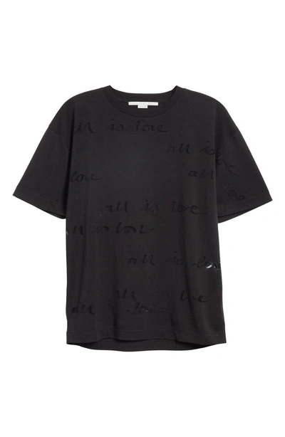 Shop Stella Mccartney All Is Love See Through Graphic Tee In Black
