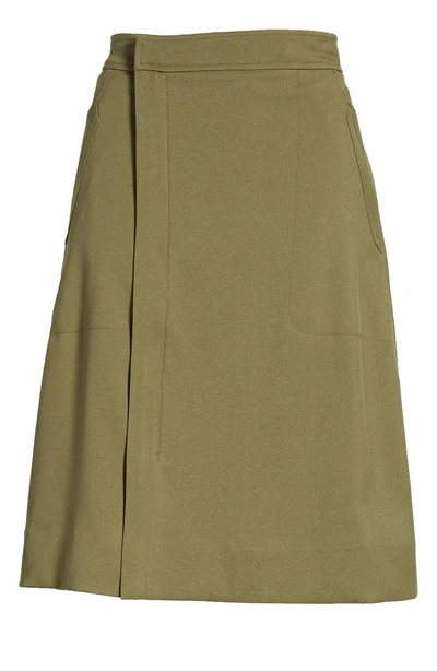 Shop Jcrew Kiki Faux Wrap Skirt In Kiki Olive