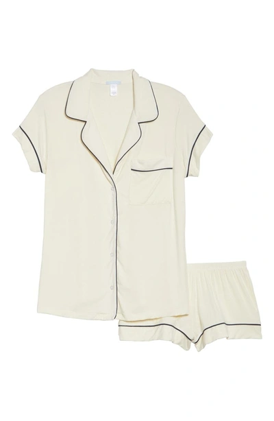 Shop Eberjey 'gisele' Shorty Pajamas In Ivory/ Navy