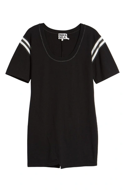 Shop Pam & Gela Football Stripe Dress In Black
