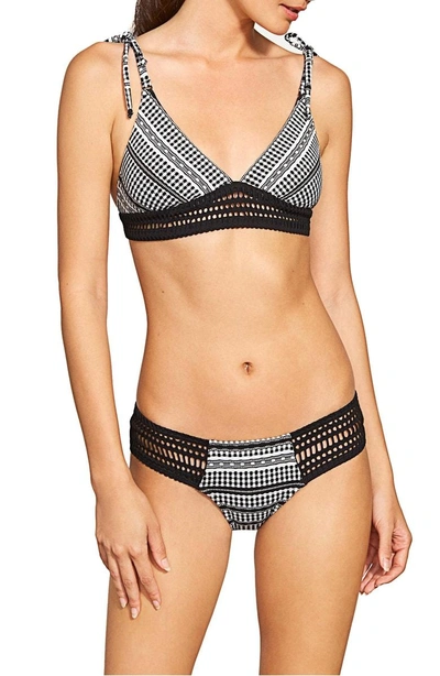 Shop Robin Piccone Avery Bikini Top In Black/ White