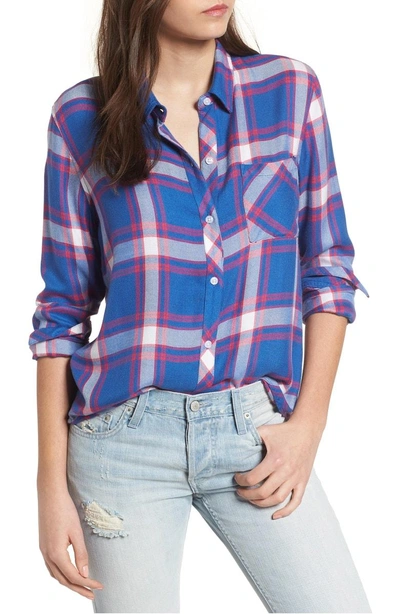 Shop Rails Hunter Plaid Shirt In Ruby Sky White