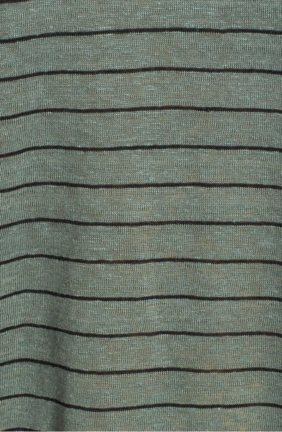 Shop Eileen Fisher Stripe Organic Linen Shift Dress In Nori
