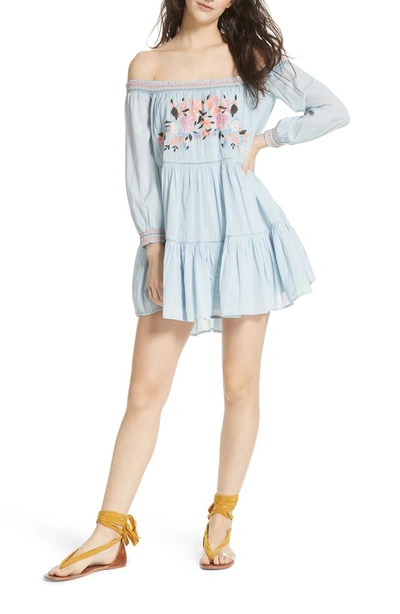 Free People Sunbeams Mini Dress In Blue ModeSens