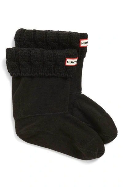 Shop Hunter Original Short Cable Knit Cuff Welly Boot Socks In Black