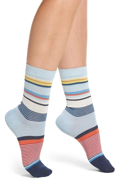 Shop Paul Smith Eliza Stripe Crew Socks In Navy